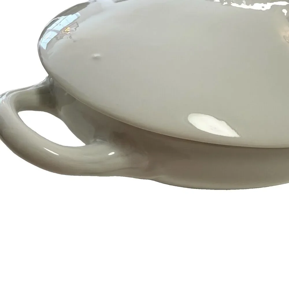 Antique Zeh, Scherzer & Co. Bavaria White Porcelain Vegetable Tureen Minimalist